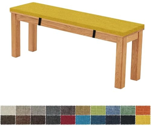 FIOVIP Cuscino Per Panca 80X40X3CM Sfoderabile Lavabile Doppio Antiscivolo Altamente Elastico Adatto per Panchine da Giardino, Altalene, Terrazzi, Panchine da Interno(giallo)