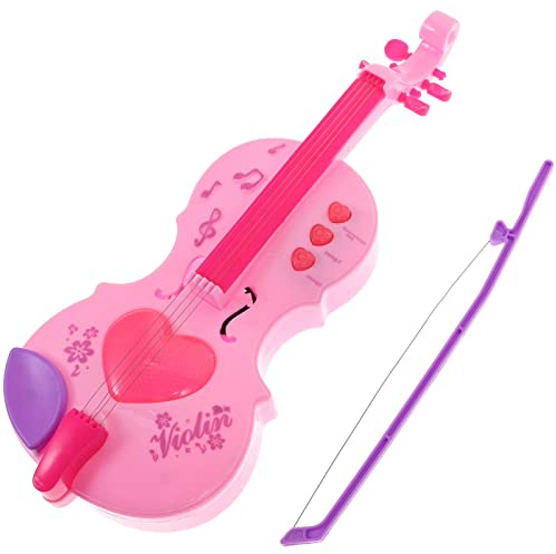 Kisangel Giocattolo di violino di plastica per bambini rosa violino giocattoli bambini e piccola e musica strumento musicale per piccolo