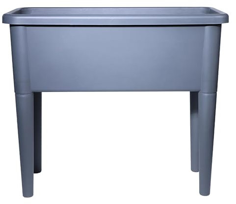 simpa XL Raised Bed Grey Plastic 76cm Trough Planter Long Pot - 76cm (L) x 65cm (H) x 37cm (D)