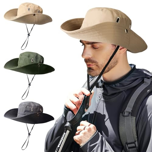 TAGVO Cappello Boonie Impermeabile per Uomo e Donna Traspirante Mesh Secchiello Cappello Sole Pesca Cappelli con Coulisse Testa Regolabile Cappello Pieghevole da Giungla per Campeggio, Escursionismo