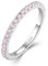 YL Stapelbare Ringe 925 Sterling Silber Rosa Geburtsstein Ring Eternity Ewigkeitring Schmuck Geschenke für Damen Mutter Freundin,Größe58