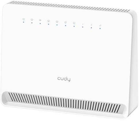 Cudy Nuevo enrutador WiFi 4G LTE N300 con ranura para tarjeta de voz y SIM, 4 puertos Ethernet, antenas internas, puerto RJ11, servidor VPN y cliente, LT400V