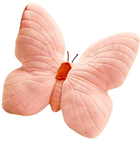 AQCQDQ Schmetterling Kuscheltier,Plüsch Kissen,Kissen Kuschelkissen Kinder Aesthetic Dekokissen Sofakissen Zierkissen Plüsch Für Couch Wohnzimmer (Pink,35 * 55 cm)