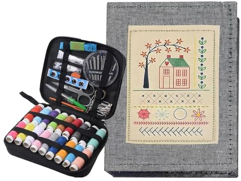 CGACCSD All InOne Libro di Punti da Ricamo, Libro da Ricamo Con Modelli, Libro da Ricamo in Tessuto, 143 Punti per Imparare a Ricamare | Set Portatile di Libri da Ricamo e Cucito, Set Libro di Punti