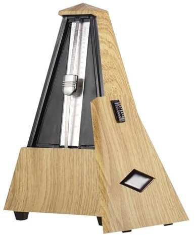 Generic Universal Pyramid Mekanisk Metronom Precisionsövningsverktyg för Nybörjare för Gitarr Piano Bastrumma ABS-material, Silver, Kompakt Storlek (Gulbrun)