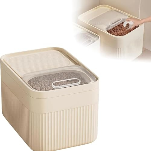 Générique Boîte à Croquettes Hermétique pour Chien et Chat – Conteneur de Stockage Aliments Animaux – Récipient Alimentaire Sec,Verre doseur transparent offert