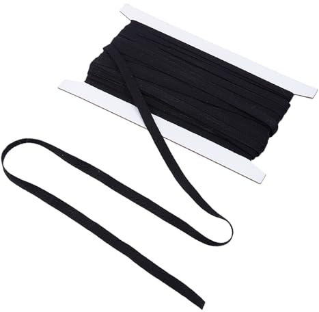 letsinstyle Cordones Planos de Algodón de Repuesto Negros, Cordón de Repuesto Suave de 25 Yarda, Rollo de Cuerda de 10mm de Ancho para Sudaderas Y Pantalones Deportivos