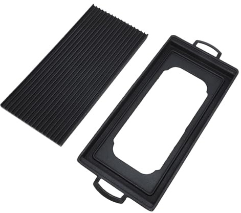 Hamwesh Hibachi-grill, Aluminiumlegering Kompakt, Snabb och Jämn Uppvärmning Bärbar Kolgrill, Japansk Minigrill med Non-stick-yta och Lätt Att Rengöra för Familjesammankomster, Camping, (38x18cm /
