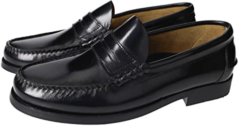 ZAPATOP 4026 Castellanos de Piel para Caballero Modelo 4026 - Elegancia y Comodidad Clásica Hombre Zapatos MOCASÍN Negro 45