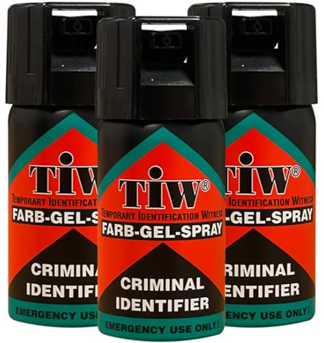 2in1 Self-Defence Spray and Criminal Identifier. 3 UNITS. UK Police used brand TiW TW1000. UK Legal alternative to Pepper Spray, Taser, Mace. (3 x 40 mL) FARB-GEL for Women and Men. Made in Germany.