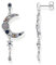 THOMAS SABO Sabo Ohrringe Royalty Mond mit Steinen aus 925 Sterlingsilber, Maße: ca. 4,5cm x 1,8cm, H2200-945-7
