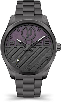 Police Herren Analog Quarz Uhr mit Edelstahl Armband PEWJG2121405