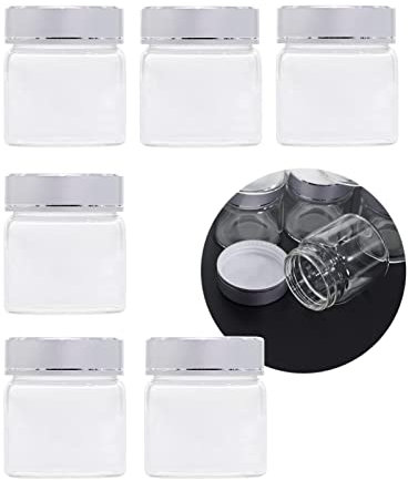 MEETGIFT 6pcs 50ml Einmachgläser mit deckel gläser mit schraubdeckel für Schönheitsprodukte Haushaltsartikel oder kleine (50ml)