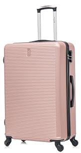CELIMS - Valigia Grande 23 kg Rigida Oro Rosa Leggera | Valigia da Stiva 75cm Donna | Lucchetto Integrato | ABS | Trolley Grande 75cm con 4 Ruote