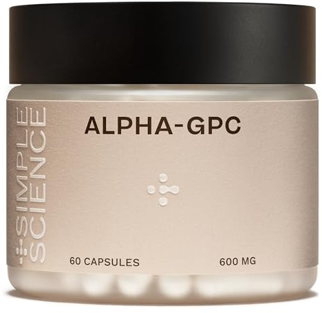 Simple Science Alpha GPC 600mg | >99% Pure α-GPC | 60 Capsules (60 Servings) | Lab Tested Choline Supplement | Nootropic for Focus, Memory and Cognitive Function | Made in The UK