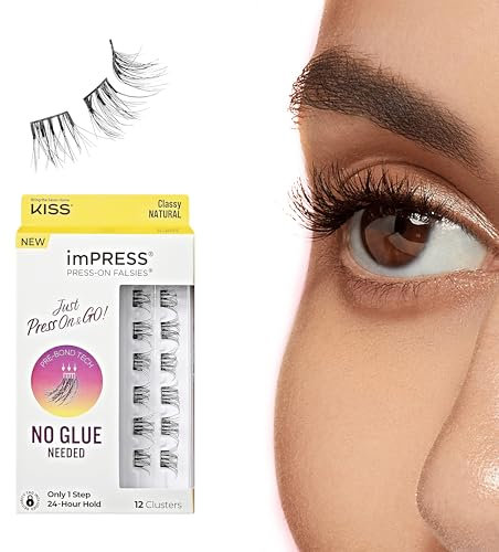 KISS Impress Press-On Falsies No- Glue False Eyelash Clusters precision Applicator, 1 Piece, Non Stick, Ergonomic, Easy to use