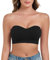 ANGOOL Women's Bandeau Bra Strapless Non-Wired Padded Seamless Multiway Convertible Straps Full Support Non-Slip, Black, S