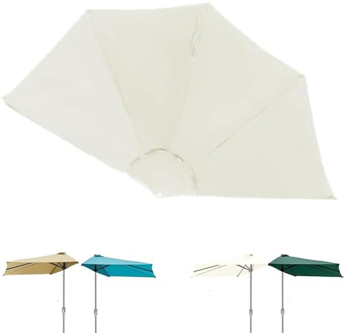 ZYXQQJ Copertura di Ricambio per Ombrellone da Parete Semicircolare, Ombrellone A Mezzaluna, Telo di Ricambio per Ombrellone per Patio Esterno(Beige)