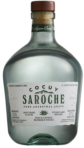 Cocuy Saroche, Distillato di Agave Super Premium, 700 ml, Realizzato con Agave Cocui Trelease, Note Minerali, Limpidezza Cristallina, Idea Regalo, 43% Vol.