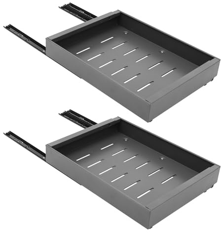 2PCS Pull Out Cabinet Organisers, 12.6-20.4in Slide Out Drawers, Carbon Steel Telescopic Drawer, Extendable Kitchen Storage Shelf