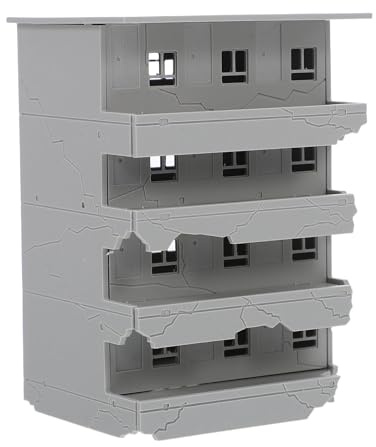 Cabilock Table De Sable Bâtiment Ruine Miniature Maison Endommagée à Monter Soi-même Modèle Architectural Ornement De Micro-Paysage pour Décor Ferroviaire
