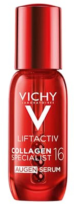 Vichy, LiftActiv, Sérum Yeux Anti-Âge, Soin Booster de Collagènes, Anti-Cernes - Rides - Poches, Illumine et Uniformise le Contour des Yeux, Peaux Sensibles et Matures, Collagen Specialist 16, 15 ml