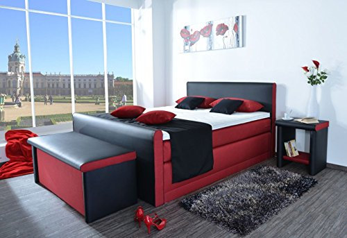AUKONA Boxspringbett Leonardo 200x200 mit Fußteil, Farbe wählen und ändern, 7 Zonen Taschenfederkern-Matratze, H2 H3 H4, Komfortschaum-Topper, Lieferung und Aufbau kostenlos