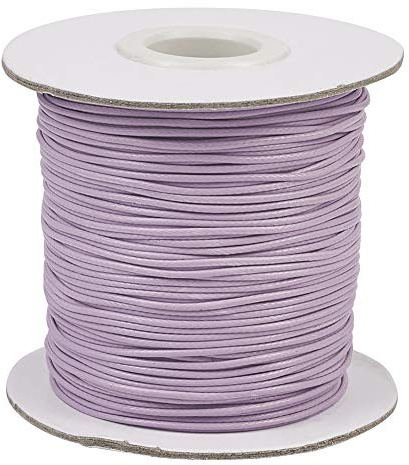 FASHEWELRY 85 Yards Waxed Polyester Cord 1mm Thick Jewelry Knotting Braiding Thread for Jewelry Making Supplies (Lilac)