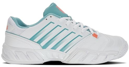 K-Swiss Tennis Bigshot Light 4 Tennis Shoe White/Desert Flower/Nile Blue 5.5