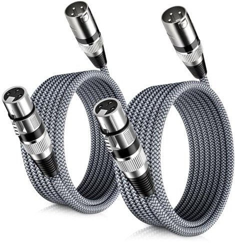 Elebase Cables MicróFono XLR 2Pack 6M,Cable MicróFono XLR Macho A Hembra,Cables Blindados Equilibrados De 3 Pines, Para Amplificadores,Mezcladoras,Estudios GrabacióN Y Sistemas Altavoces