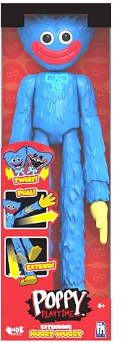 POPPY PLAYTIME Huggy Wuggy Figurine de luxe extensible à changement de visage (figurine d'action de 30,5 cm avec membres extensibles et tête tournante, série 2)
