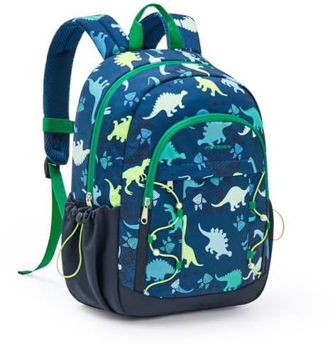 mommore Kids Backpack for Kindergarten Water Resistant Preschool Backpack Dinosaur Boys Bookbag Age 3-6