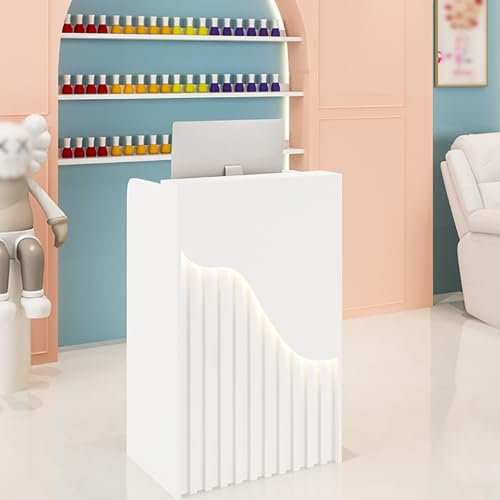 Büro Theke Rezeption Tisch, Klein Empfangstheken, Empfangstheke Mit Schubladen, Rezeptionstheke,Büromöbel Zeitgenössischer Empfangsschreibtisch, Für Das Büro Der Ladengeschäftsklinik(Wit,60*40*96cm)