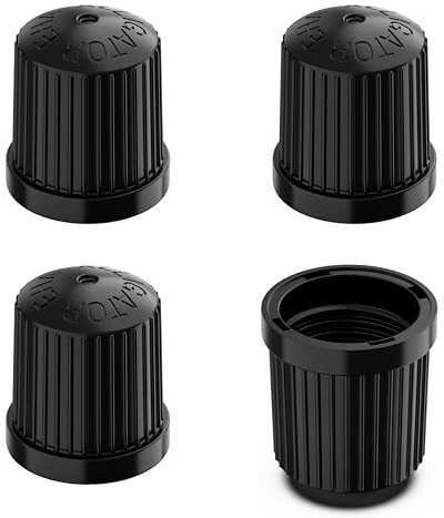 Prime Ave TPMS Tire Valve Caps (4-Pack) Alligator EHA Secure Air Pressure Black Valve Stem Caps Compatible with Audi, BMW, Mercedes, Porsche, Tesla, VW & More (Made in Germany)