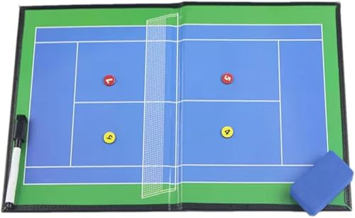 QTQYTDM Cartella Tattica Tennis for Allenatore, Lavagna Tattica da Tennis, Scheda Allenatore Tennis Professionale con Penna Cancellabile, Gomma