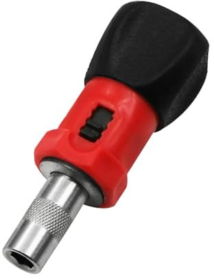 Cacciavite a cricchetto tozzo, 1/4, con presa esagonale magnetica, reversibile, manico corto per spazi ristretti (punte non incluse)