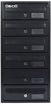 BOXOB Cassetta postale da esterno condominiale Imperium 983 - (Nero, 6 Compati)