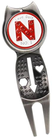 AMSLSIU Pitchfork Golfballmarker, tragbares Golfzubehör zum bequemen Markieren und Reparieren von Bällen, praktisches Werkzeug zum Ausstechen von Rasenlöchern, Pitchfork Marker