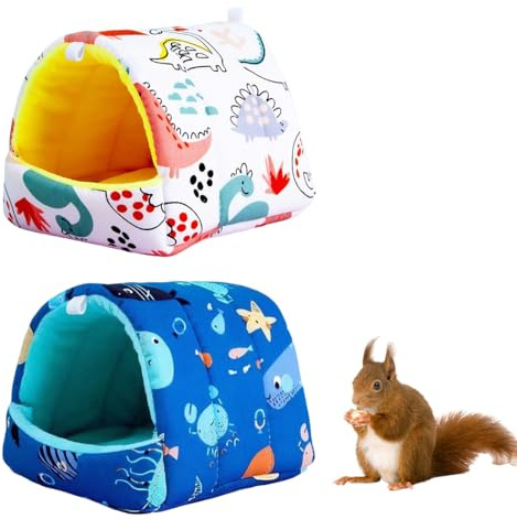 PHYNDR Cochon d'inde, 2 Pieces maison cochon d'inde, Lit cabane, Cabane cochon d'inde, Pour Lapin Nain Chinchilla Hérisson Cobayes Ecureuils, 20 * 20cm, B