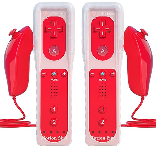TechKen Controller für Wii mit Motion Plus und Nunchuk Fernbedienung Ersatz für Wii/WiiU