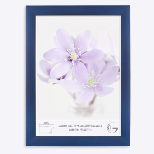 Online-GalleryKing Cornice Foto 85 x 120 cm Cornice per Poster Puzzle Collage di Foto Colore Blu Scuro Sfocato in Vetro antiriflesso e Cornice in MDF da 35 mm