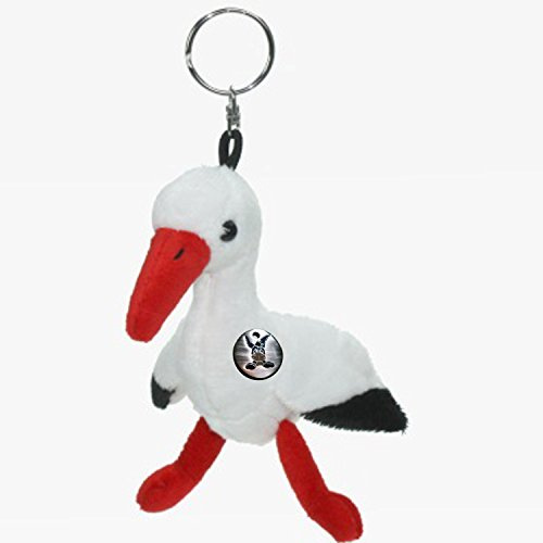 Stork Keyring Bird Rattle Stork Plush Cuddly Toy Pendant Adebar Cuddly Toys *biz
