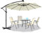 SAILUN Aluminium Sonnenschirm mit Solar LED Beleuchtung Wasserdicht Sonnenschirm mit Kurbelmechanismus Höhenverstellbar Balkonschirm Gartenschirm Marktschirm UV-Schutz 40+, Beige, mit Solar LED
