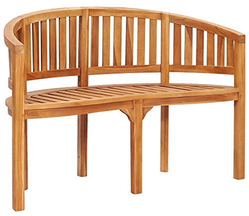 Sedia a sdraio da giardino, per terrazze, banana, 120 cm, in legno massiccio, teak, per terrazze, balconi, adatta per uso interno ed esterno