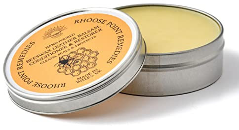 Beeswax Leather Balsam Rich Conditioner & Restorer 200ml - 100% Natural Ingredients CLEANS SEALS & PROTECTS Handpoured in UK Chemical Free Biodegradable Moisturises Nourishes Prolongs Life of Items