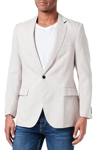 COOFANDY Blazer Herren Regular Fit Sakko Herren Sportlich Modern Leinen Anzugjacke Freizeit Sakkos Hellgrau XL