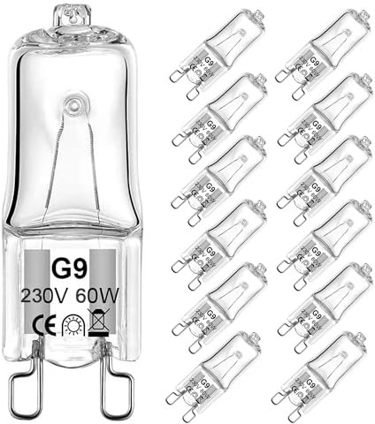 SGEPLED Lampadine Alogene G9 Luce Forno 60W del Forno Resistenti al Calore da 300°C Lampadina Alogene del Forno 230V Bianco Caldo 2700K Dimmerabile Al Calore Per Forno E Microonde, Confezione Da 12