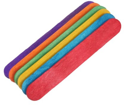 NUOBESTY Palos De Madera Para Manualidades Palitos Helado Colores 6.50 Pulgadas 50 Piezas Para Maquetas Collage Aprendizaje De Colores Y Proyectos De Bricolaje