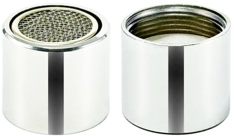 XNTONG - 2 Pieces Jet Regulators, M18 Internal Thread Faucet Sieve, with Stainless Steel Mesh and Chrome-Plated Mixing Nozzle Key, for Faucets with Mixing Nozzle (Internal Thread 18 mm)