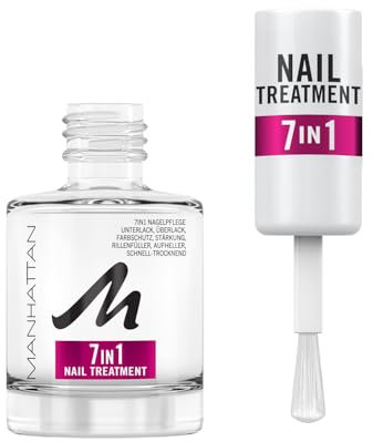 Manhattan Nail Treatment 7in1 Multi Benefit, transparente Nagelpflege für kräftige, lange und aufgehellte Nägel, 12 ml